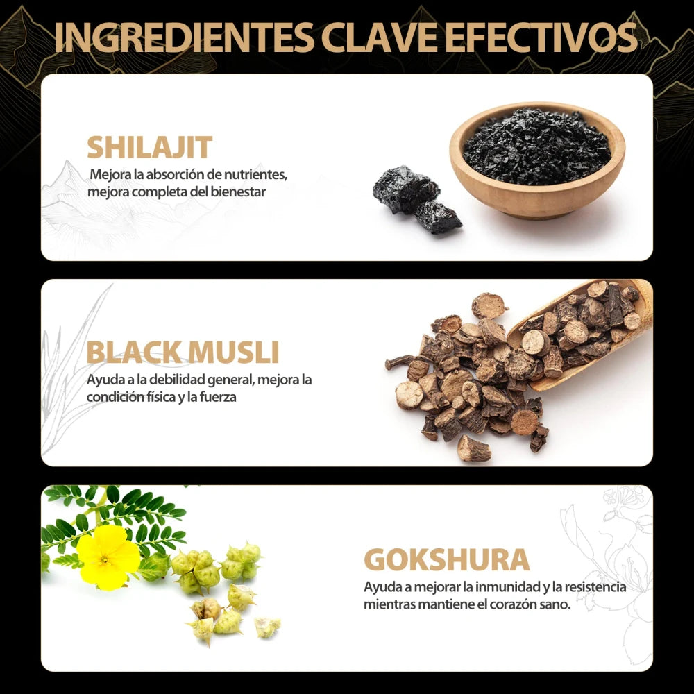 Gomitas de Shilajit Puro para Energia