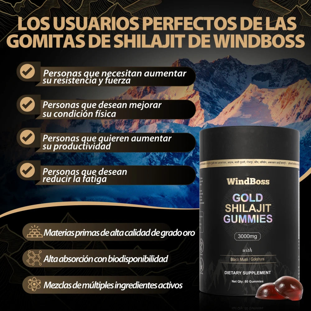 Gomitas de Shilajit Puro para Energia